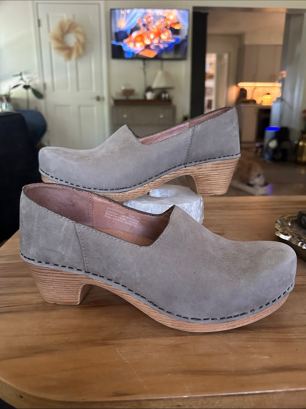 Dansko Taupe Suede Slip-On Clogs 39 US 8.5